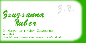 zsuzsanna nuber business card